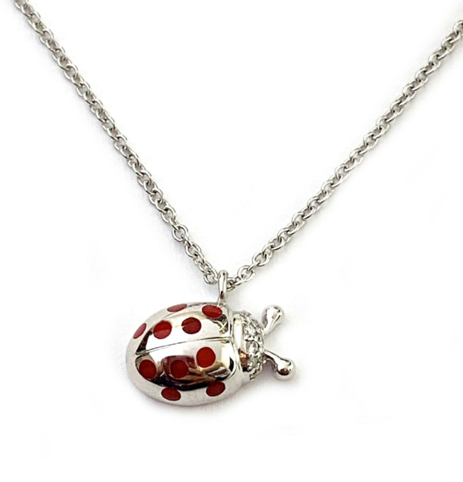 小物 TIFFANY &Co. 24068 - Tiffany & Co. Diamond Red Enamel 18k White Gold