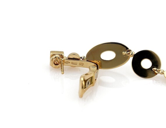22224 Bvlgari Lucea Oval Round Disc 18k Yellow Gold Dangle