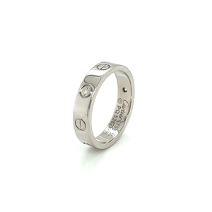 24866 - Cartier Mini Love 1 Diamond 18k Gold Band Ring w/Cert