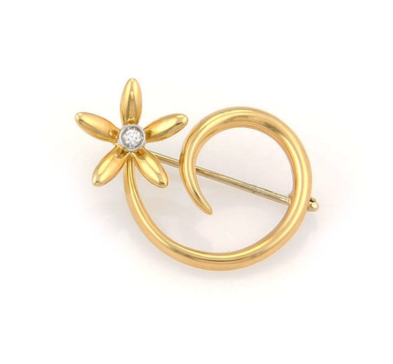 14589 - Asprey of London 18K Gold Diamond Daisy S… - image 1