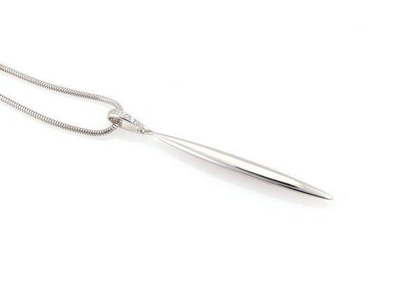 White gold feather on sale necklace