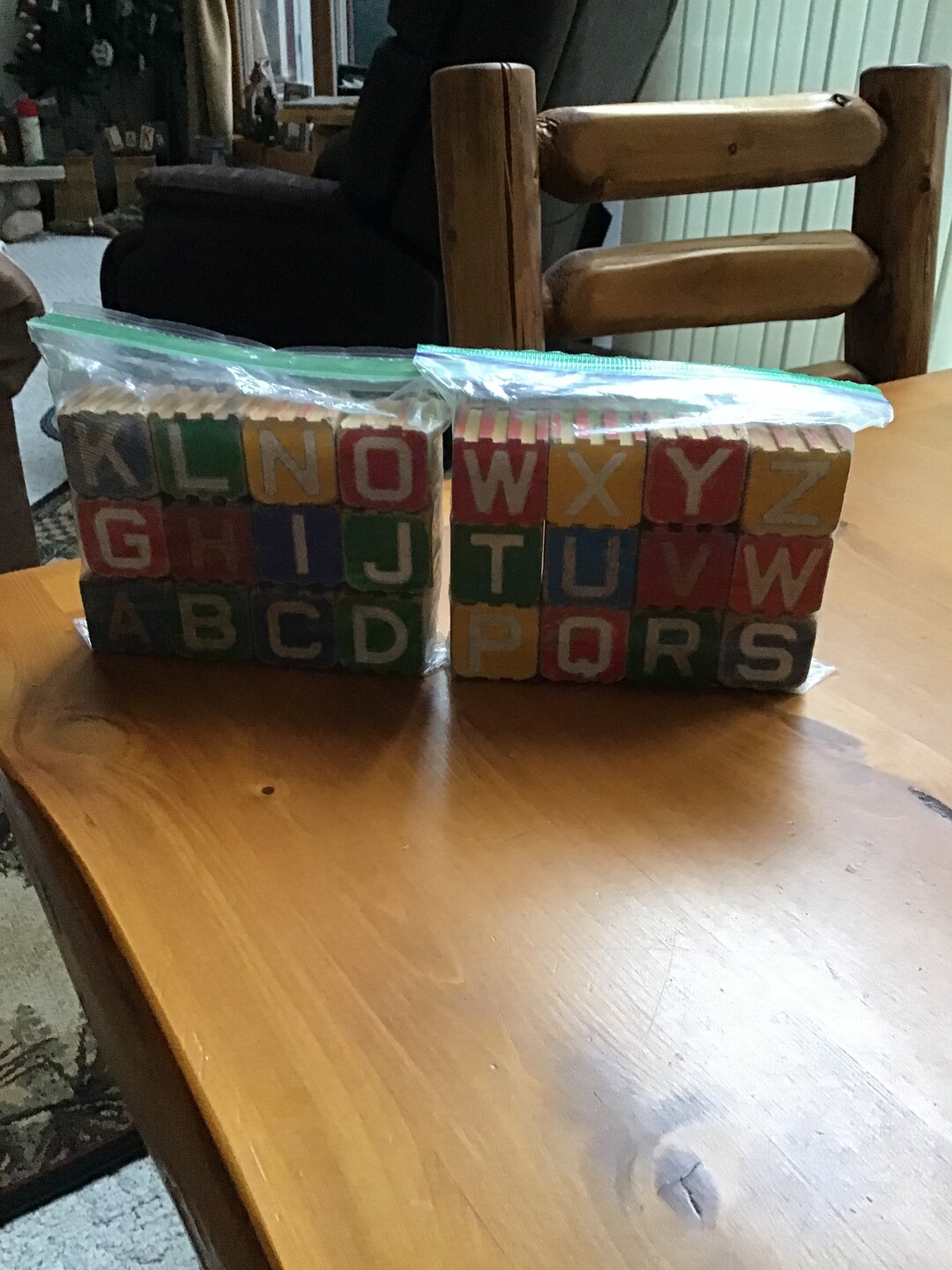 Vintage Ribbed Wood Alphabet Blocks From the 1940s Etsy