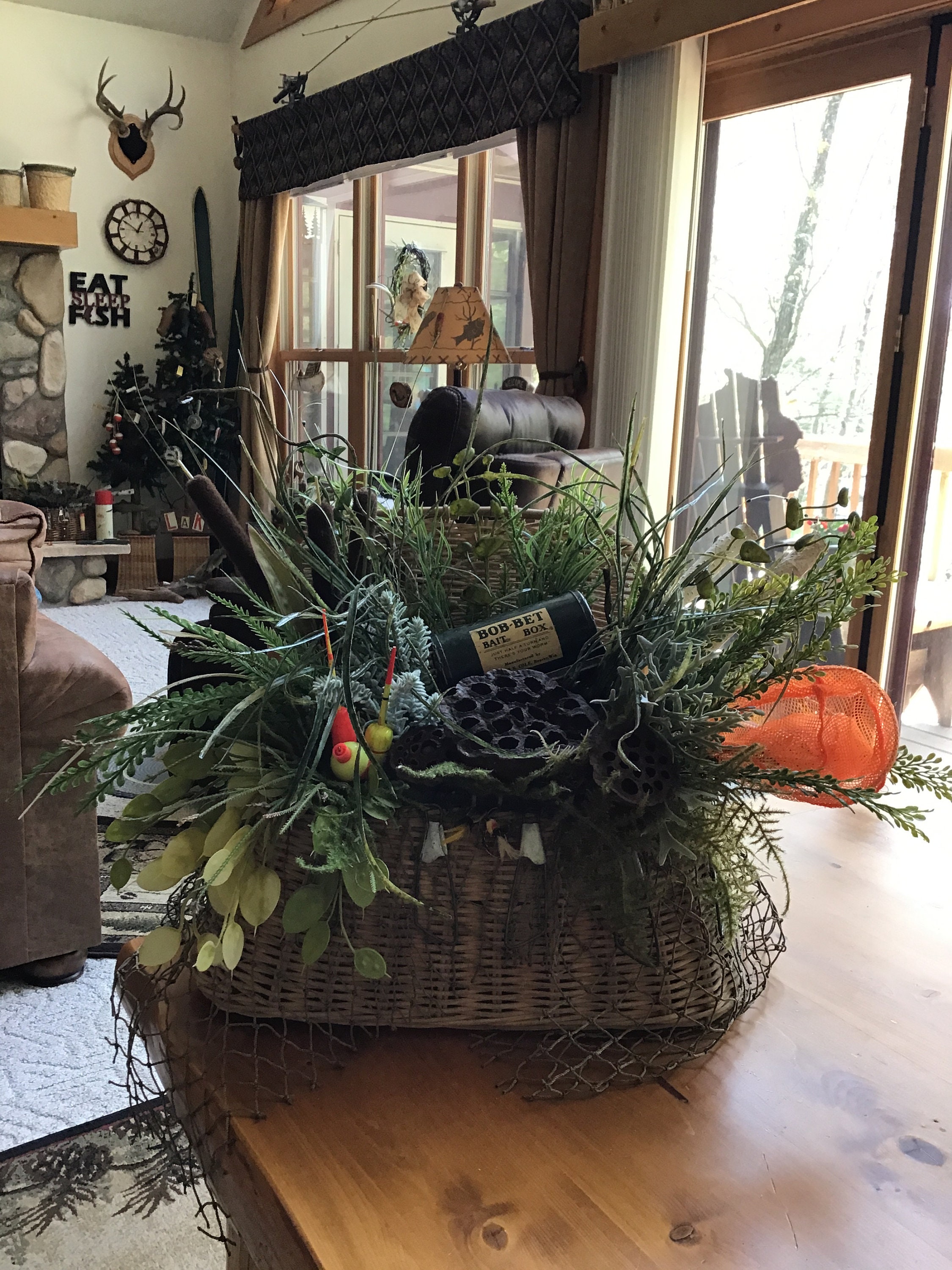 Woodsy Fishing Decor Arrangement - Etsy