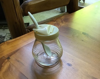 Vintage condiment Jar with Ceramic Spoon from the 1950’s