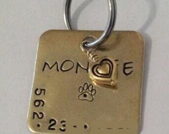 Big SQ Brass Dog ID tag