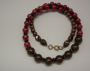 Brown beaded necklace