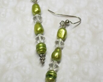 Earring - Green, Dangling