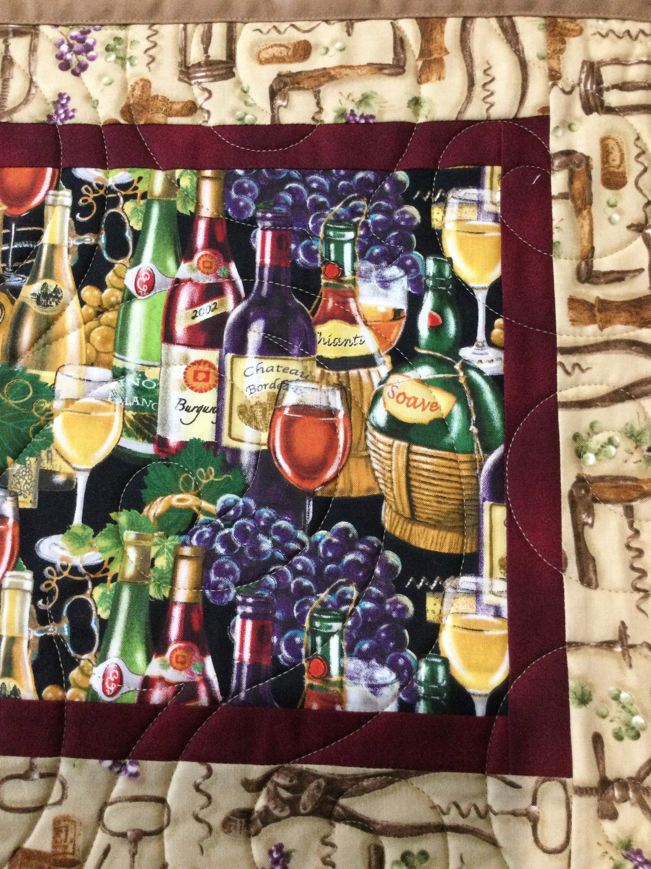 Quilted Wine Placemats: Handmade Happy Hour Decor, Set of 6 - Etsy