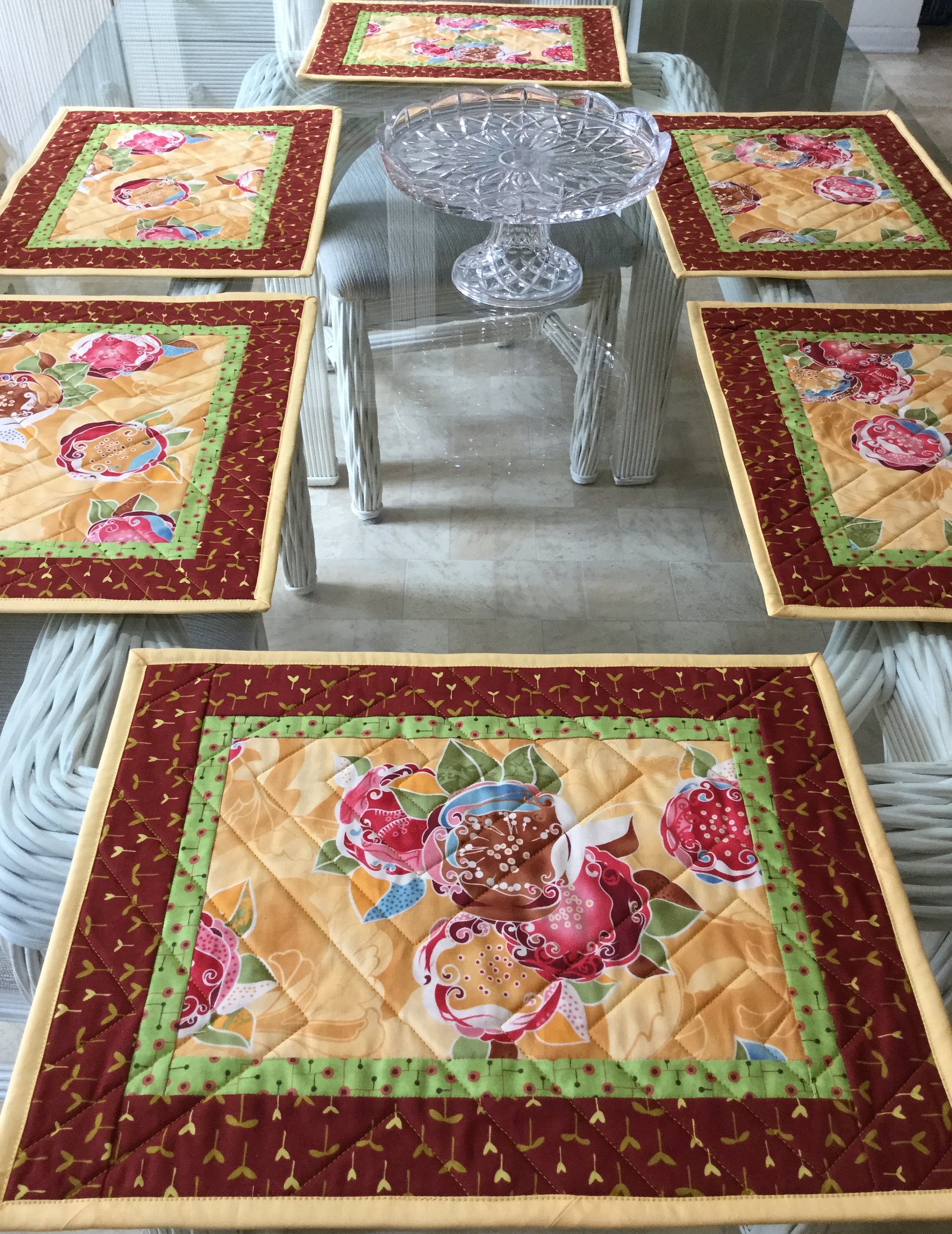 Modern Placemats Quilted Placemats Table DecorFabric Etsy