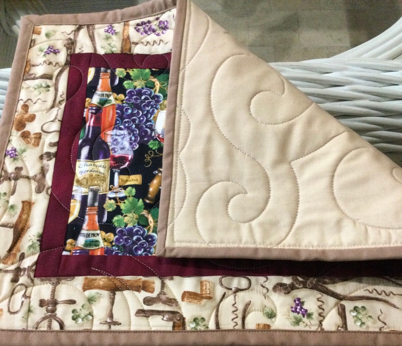Quilted Wine Placemats: Handmade Happy Hour Decor, Set of 6 - Etsy