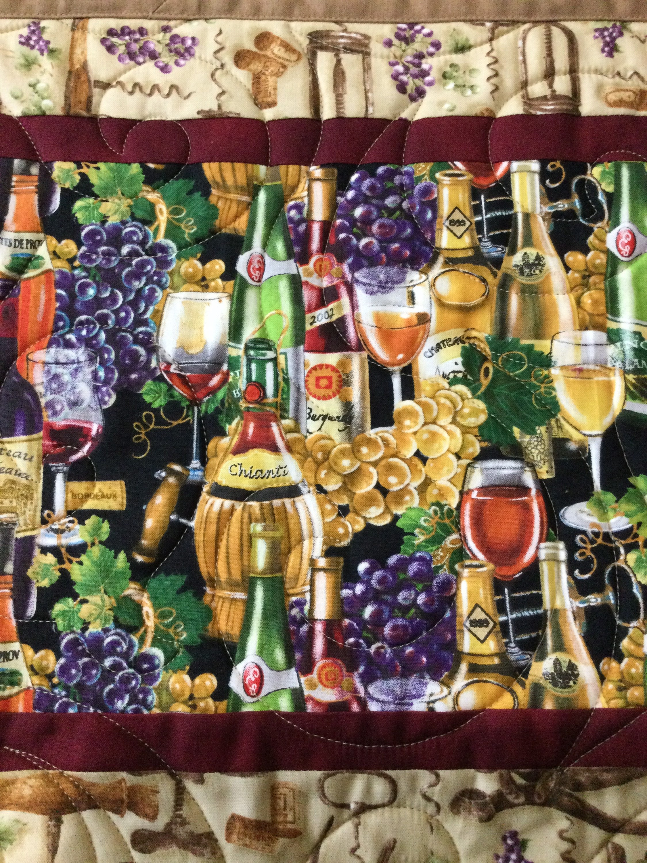 Quilted Wine Placemats: Handmade Happy Hour Decor, Set of 6 - Etsy