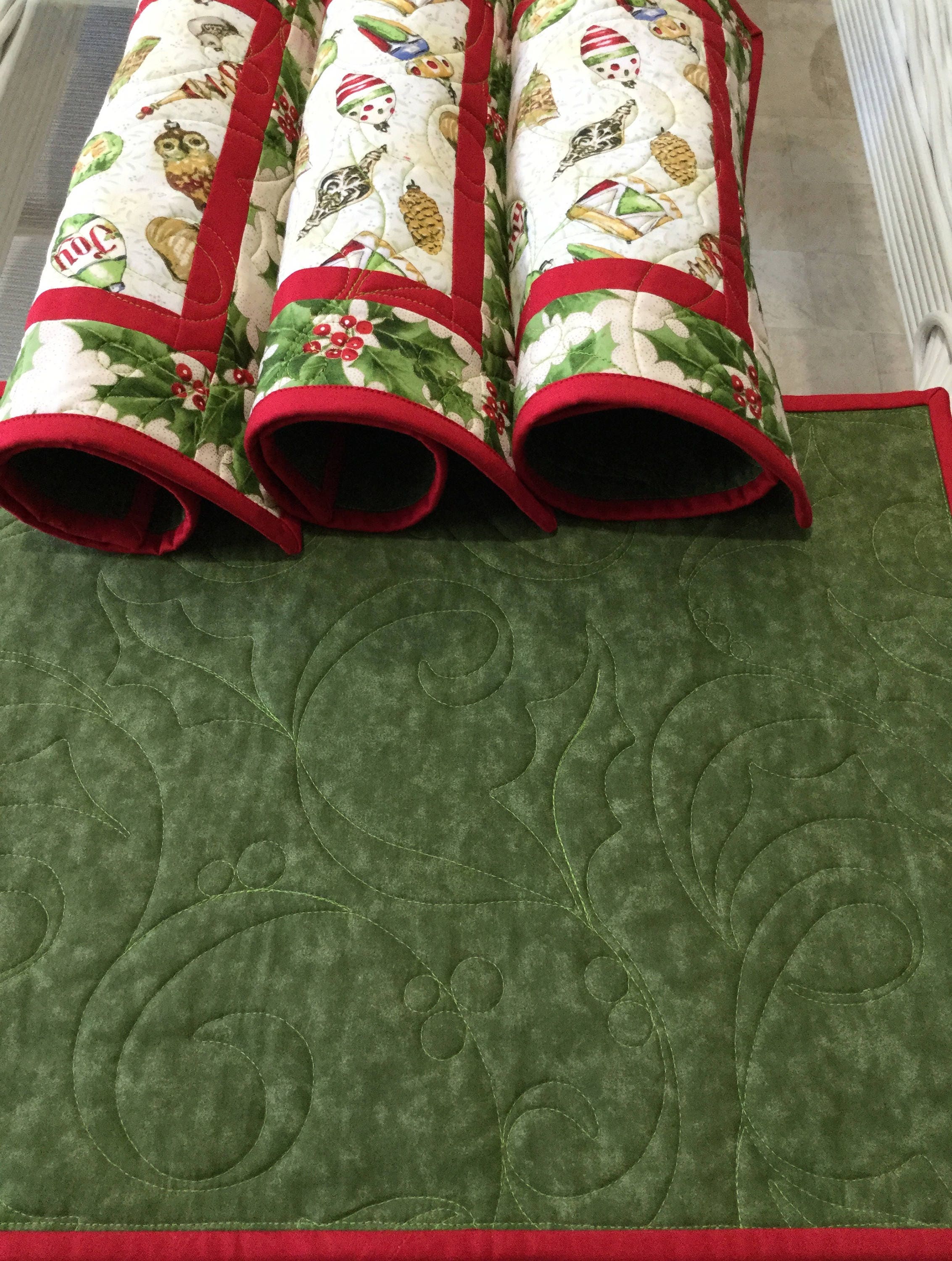 Holiday Placemats Quilted Placemats Christmas Placemats Etsy UK