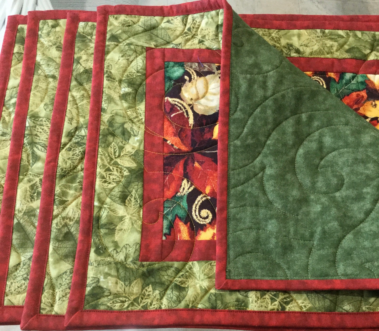 Quilted Placemats Fall Placemats Autumn Table Decor Fall Etsy