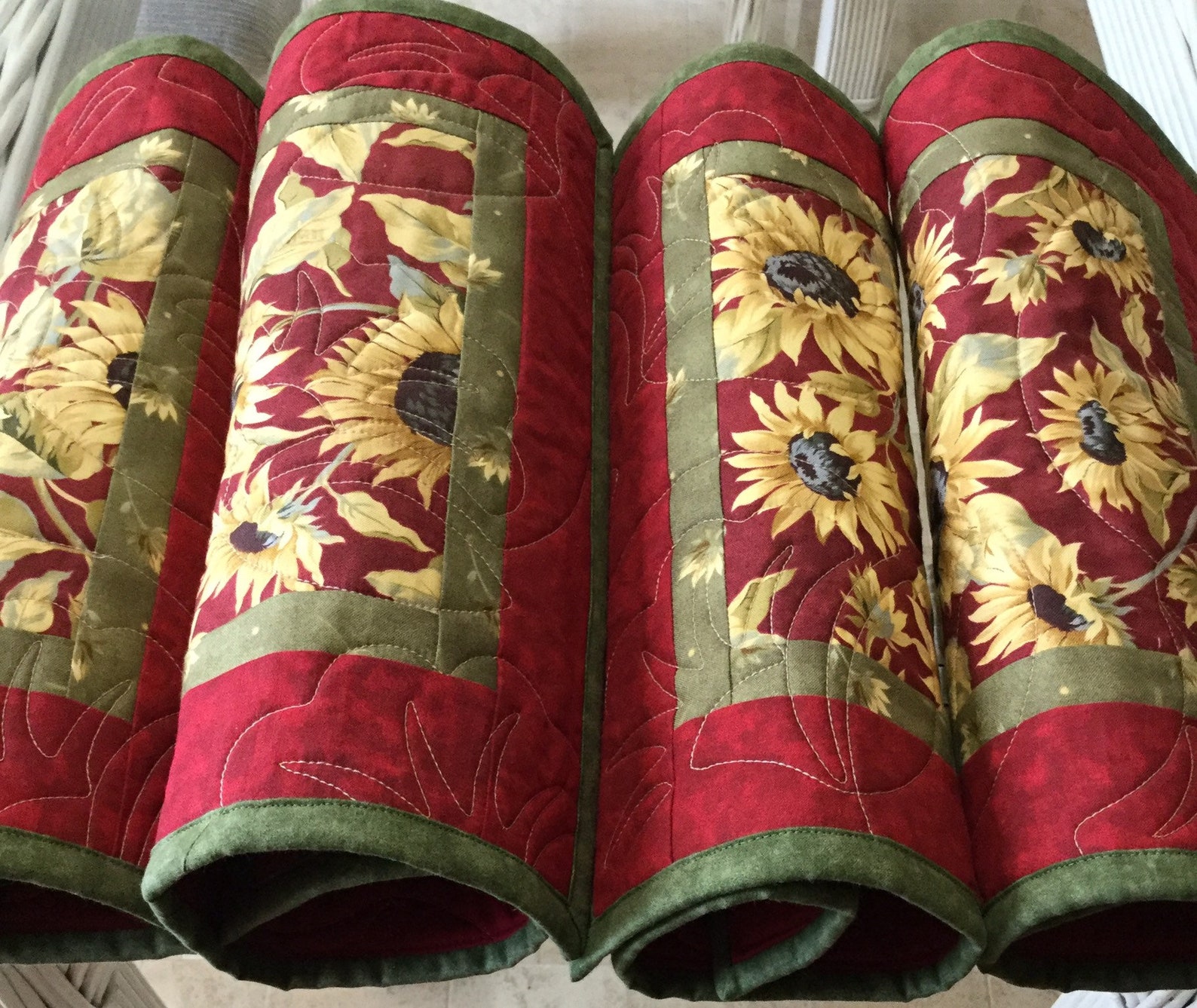 Quilted Placemats Sunflowers Placemats Handmade Placemats Etsy