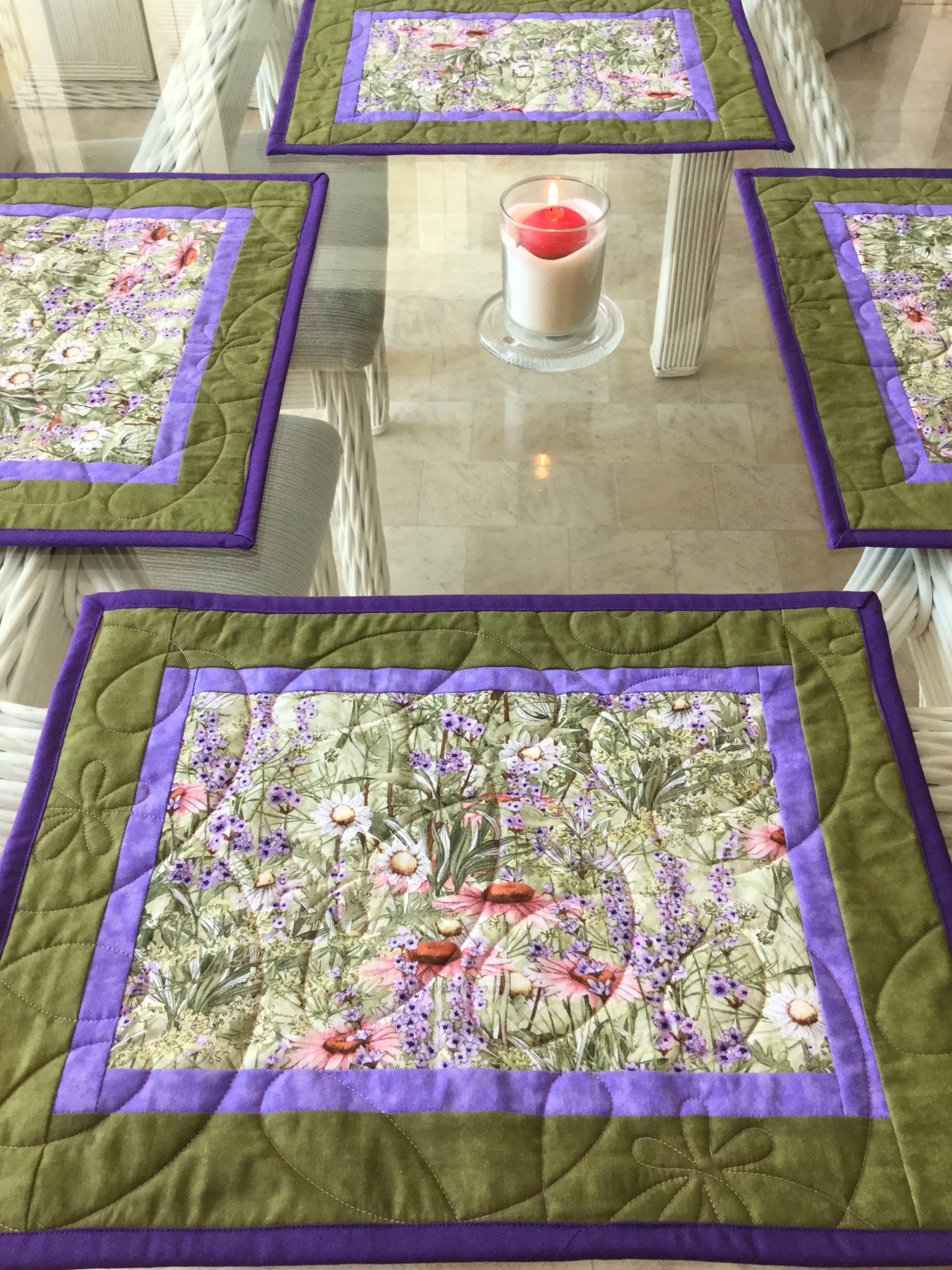 Handmade Placemats Quilted Placemats Botanical Placemats Etsy