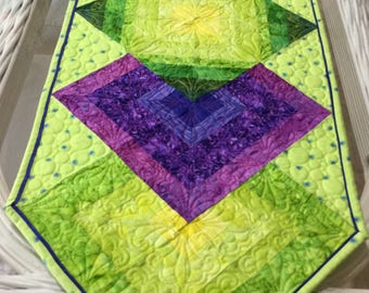 Quilted Table Runner, Custom Cotton Topper (47"x16")