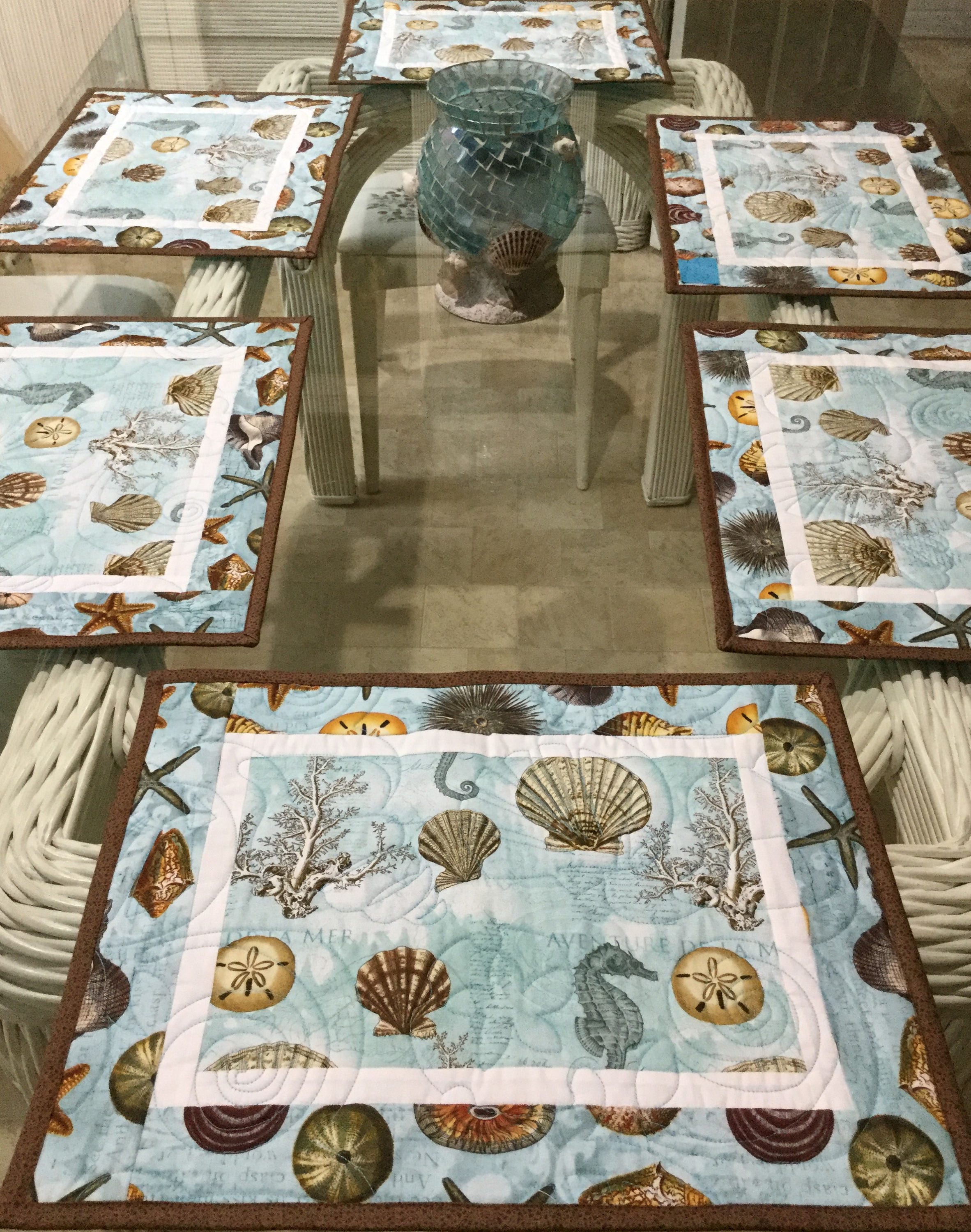 Sea Shell PlacematsQuilted Placemats Placemats for Table Etsy