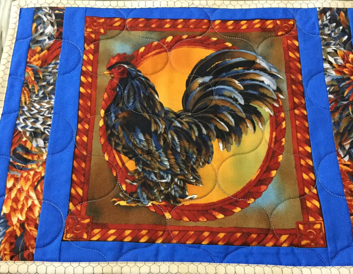 Quilted Placemats Chicken Placemats Country Placemats Sold Etsy