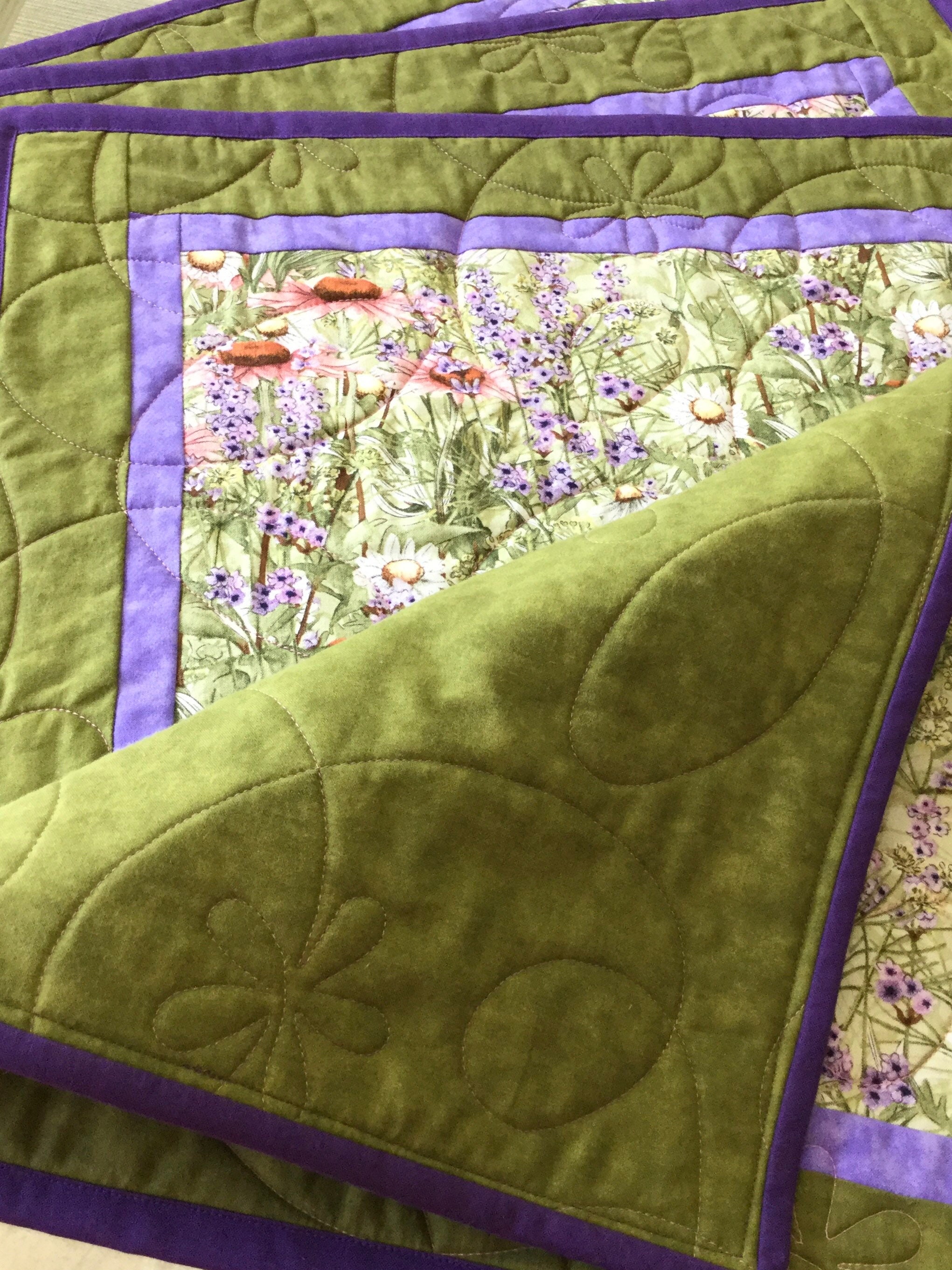 Handmade Placemats Quilted Placemats Botanical Placemats Etsy