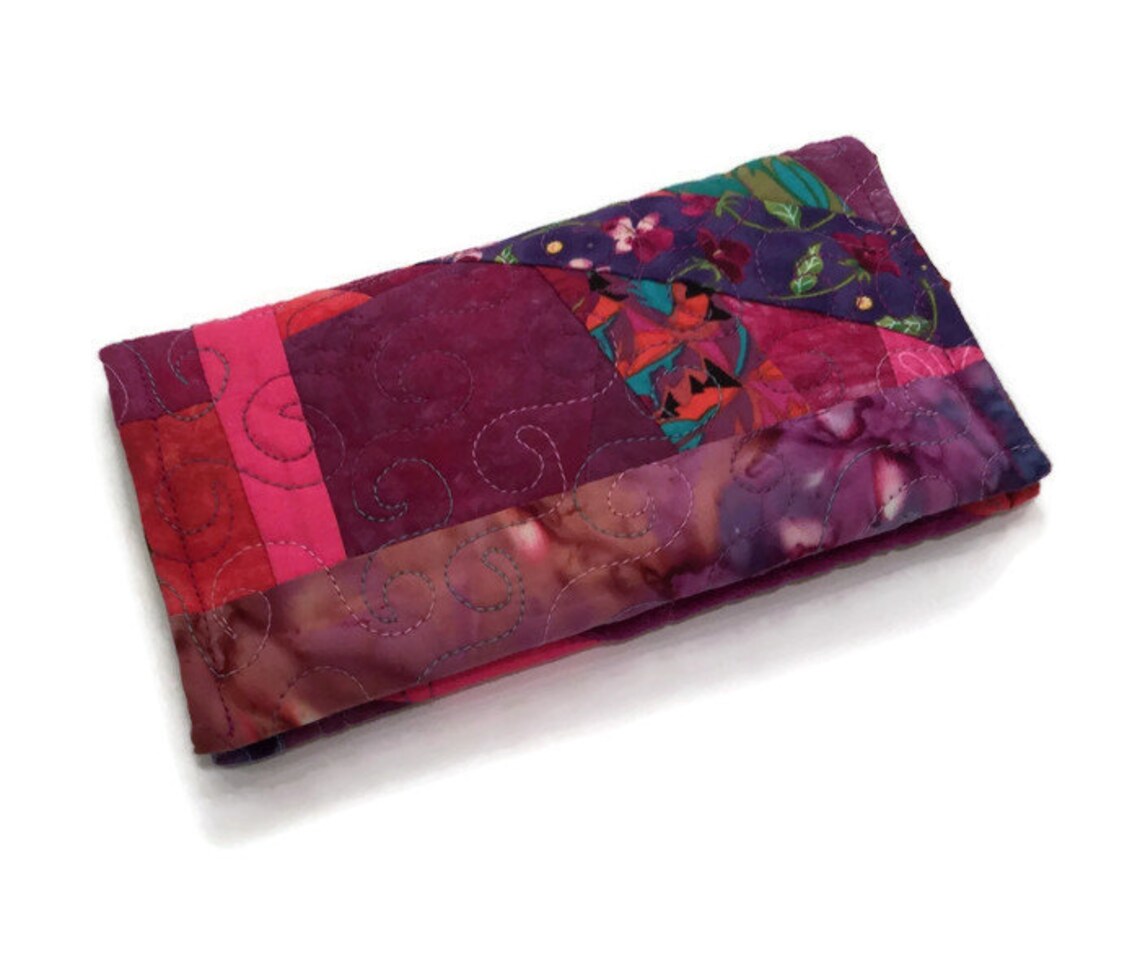 Fabric Checkbook Cover Quilted Checkbook CoverCrazy Etsy
