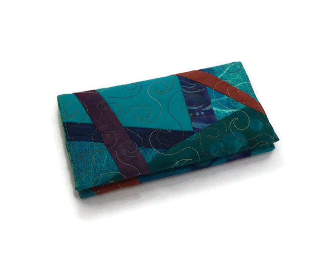 Fabric Checkbook Cover Quilted Checkbook Cover Crazy Etsy