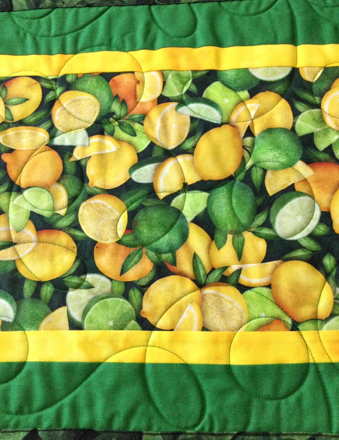 Citrus Placemats Quilted Placemats Lemons and Limes Etsy