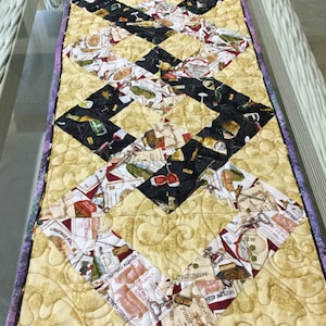 Table runner, Quilted table runner 46&quot; x15&quot;, Hostess gift, Quilted table topper, Gift for new home, Quilted table decor, Coffee table runner