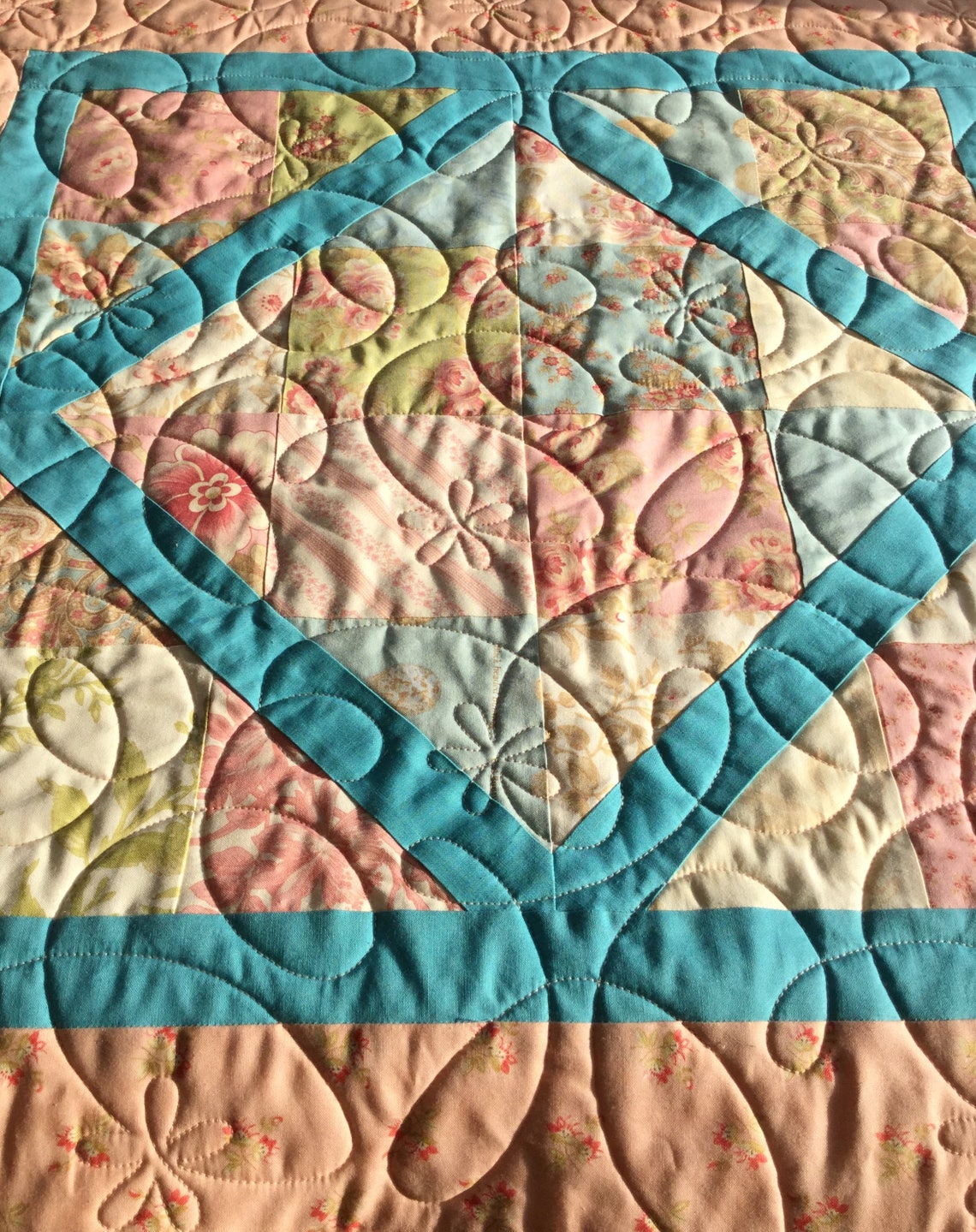 Baby Girl Quilt Quilted Girls Quilt Car Seat Cover Up Etsy