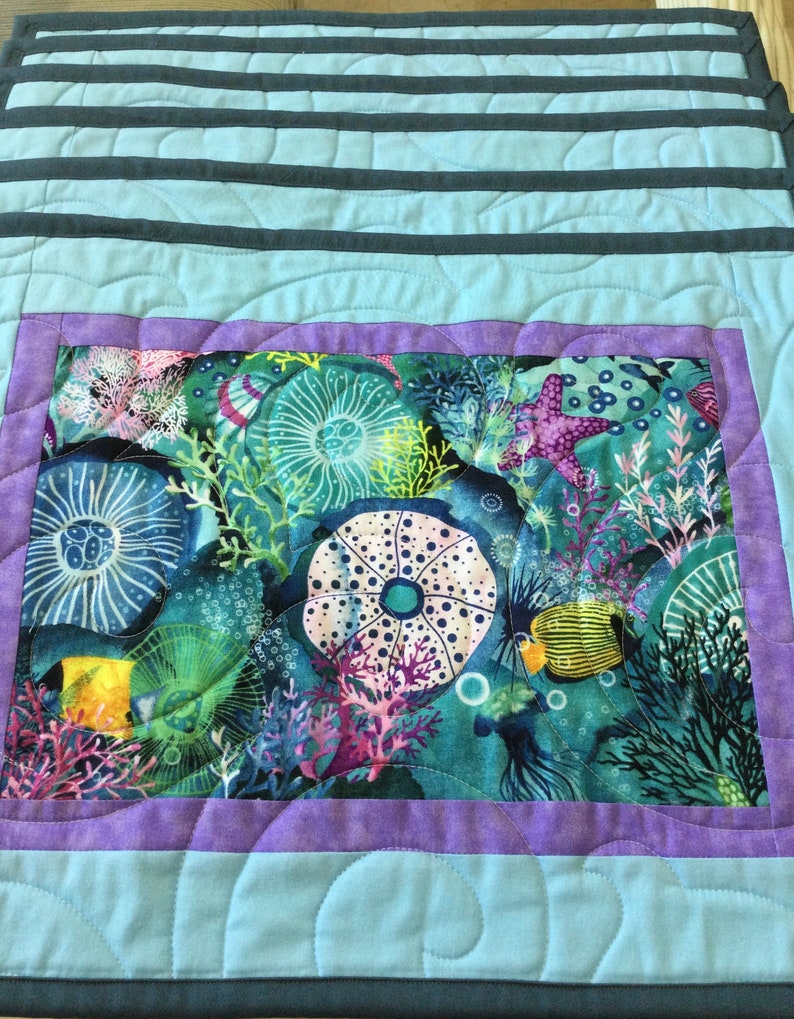 Quilted Placemats Under the Sea Mats Nautical Placemats Etsy