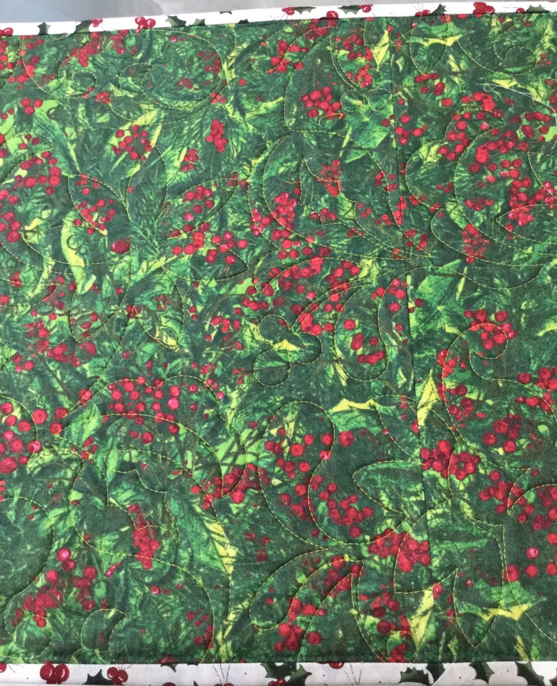 Christmas Placemats Quilted Placemats Poinsettia Placemats Etsy