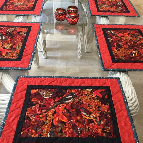 Fall Placemats,Quilted Placemats, Table Decor,Autumn Placemats, Fall Decor, Dining Placemats, Handmade Placemats, Table Linens,Ready to Ship