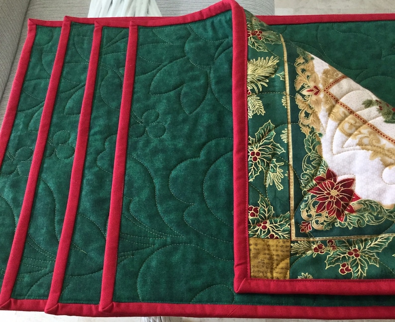 Quilted Placemats Christmas Placemats Holiday Decor Table Etsy