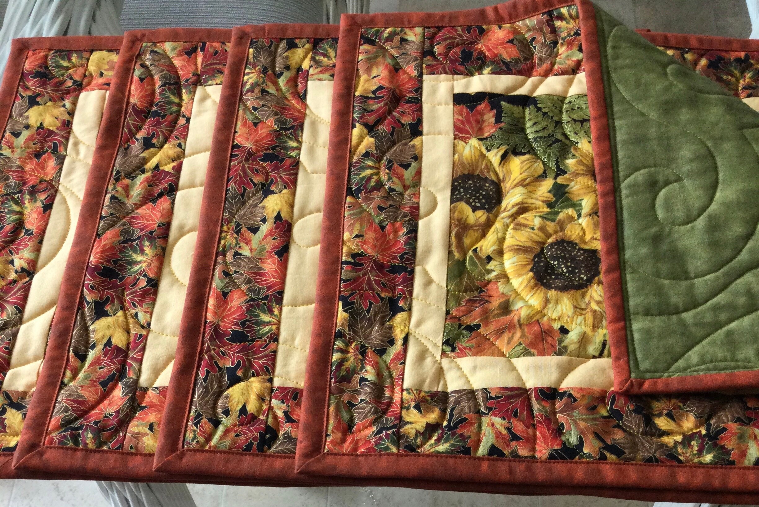Sunflower Placemats Quilted Fall Placemats Autumn Table Etsy UK
