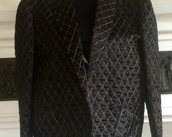 1980's Vintage Cerruti padded lattice jacket with gold detail