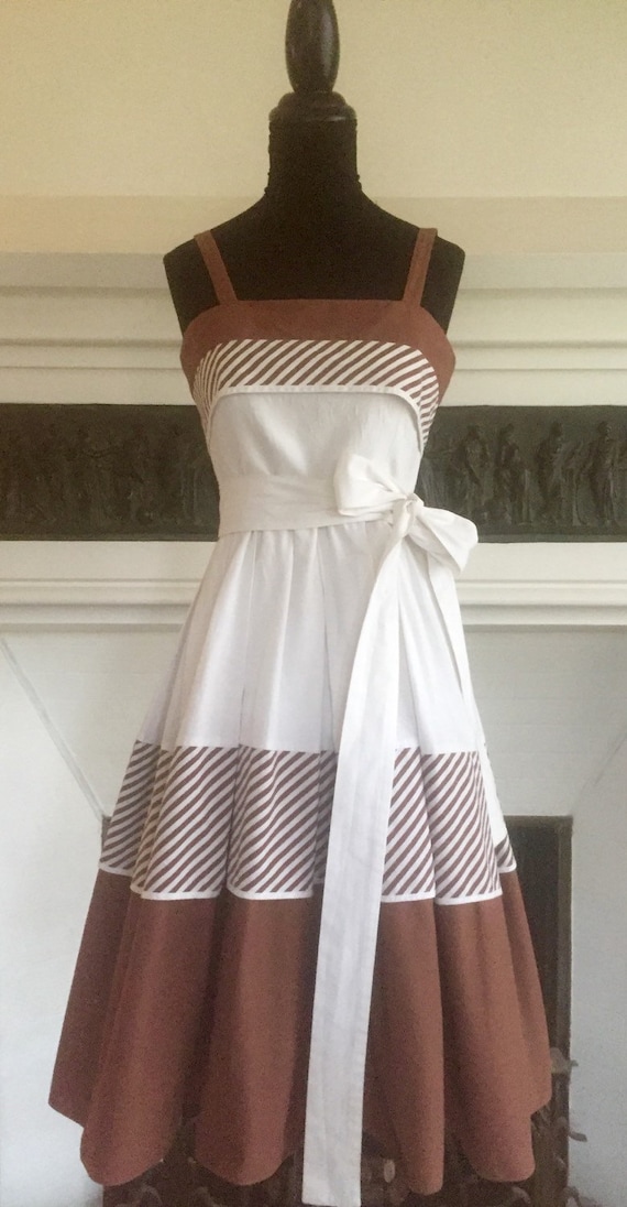 St Tropez darling! 1950's vtge cotton sun dress