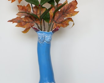 Decorative ceramic sculptural vase "Charming", handcrafted home decoration, unique interior design, modern style