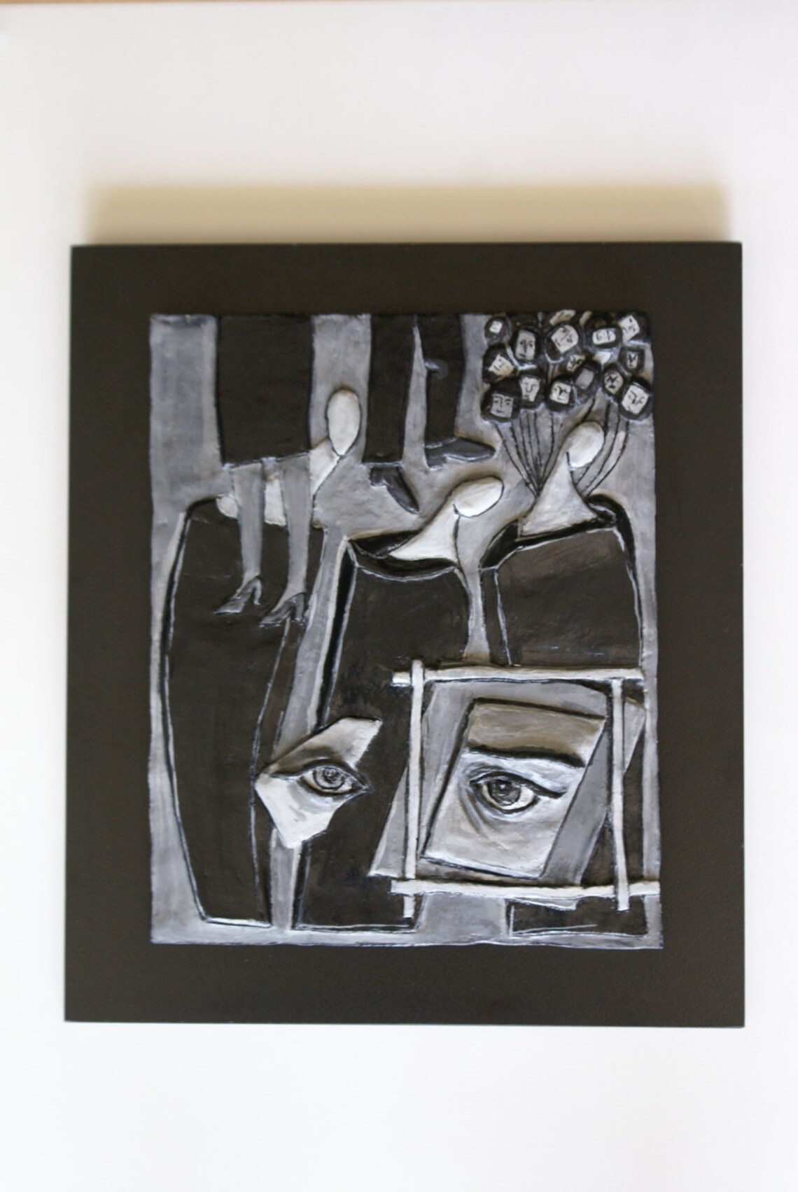 Ceramic Decorative Tile carousel, Low Relief Sculptural Wall Art