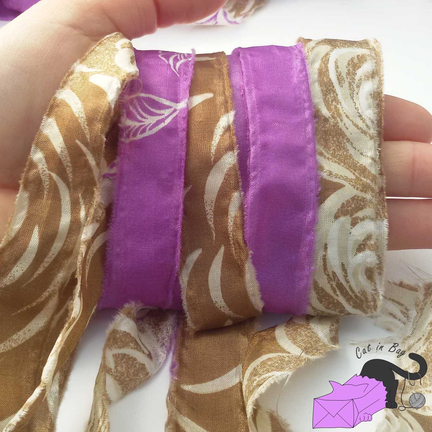 10 recycled sari silk ribbons for jewelry making tassels Etsy