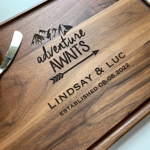  Personalized Cutting Board, 11 Designs, 5 Wood Styles -  Housewarming Wedding Gifts for Couple,Personalized Gifts for Mom and Dad,  Grandma , Engraved Kitchen Sign: Home & Kitchen