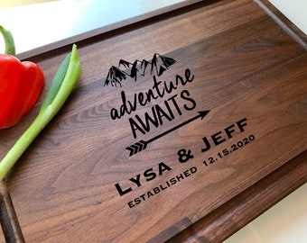 Personalized Charcuterie Board with Juice Groove,Engraved Gifts,Custom Cutting Boards,Personalized Wedding Gifts ,Walnut Cutting Board