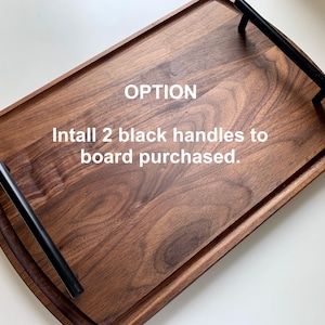 Black Metal Handles, Handles for Cutting Boards, Installed on PURCHASED BOARDS ONLY -Not Sold Separatly-Set of 2