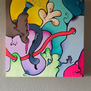 Painting, Art, Psychedelic Art, Acrylic, Gouache, Painting, Canvas, Original Art, Colorful, Bold, Surreal, Abstract, oversized art, wall art