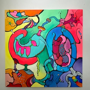 Painting, Art, Psychedelic Art, Acrylic, Gouache, Painting, Canvas, Original Art, Colorful, Bold, Surreal, Abstract, oversized art, wall art