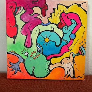 Painting, Art, Psychedelic Art, Acrylic, Gouache, Painting, Canvas, Original Art, Colorful, Bold, Surreal, Abstract