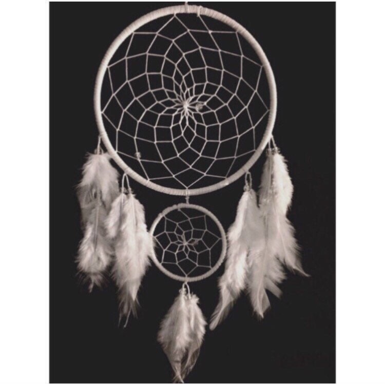 White dream catcher wedding dreamcatcher faux suede double
