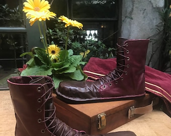 Zapatos de payaso de cuero hechos a mano - mod.42