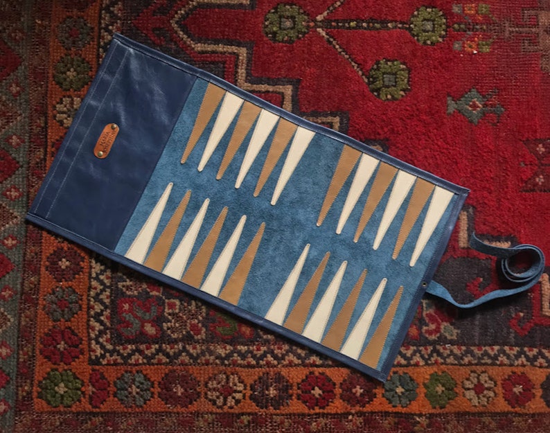 Backgammon Label Leather Travel Backgammon Roll. - Etsy