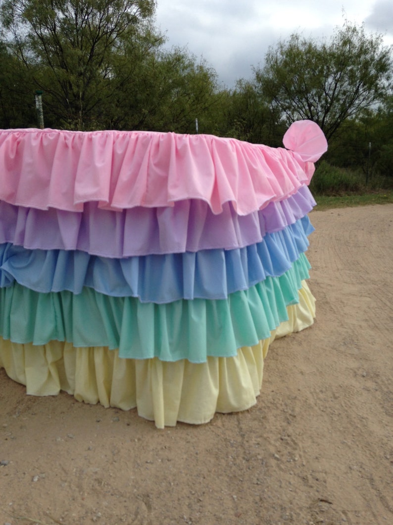 Pastel colored ruffled tablecloth Etsy
