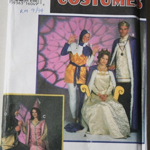 Simplicity 9229 UNCUT Medieval King, Queen, Jester Size XS S M