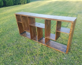 Reclaimed Wood Shelving System, Bookcase - The Zentko - Book shelf, media console, media center, rustic